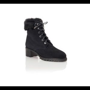 Aquazzura Mont Blanc Suede/Mink Black bootie
